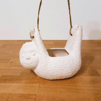 Cute sloth hanging planter