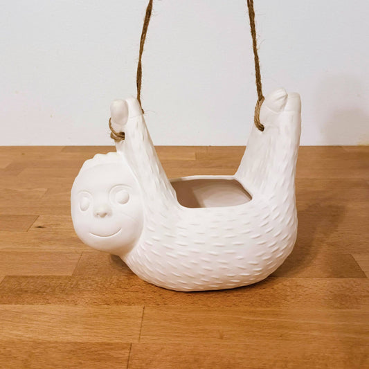 Cute sloth hanging planter