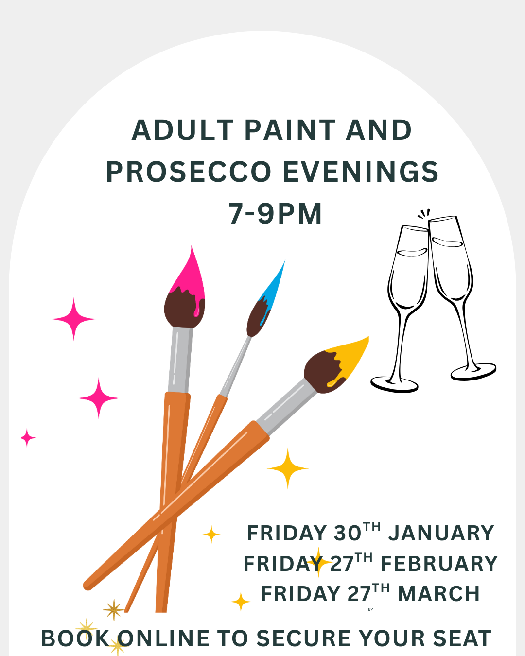 Book a Paint and Prosecco Evening- book per seat