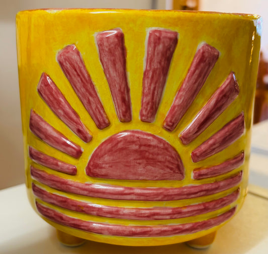 Homeware - plant pot The Sun (with feet)