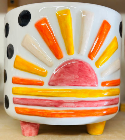 Homeware - plant pot The Sun (with feet)
