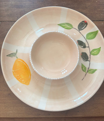 Dinnerware - Single portion chip 'n' dip plate